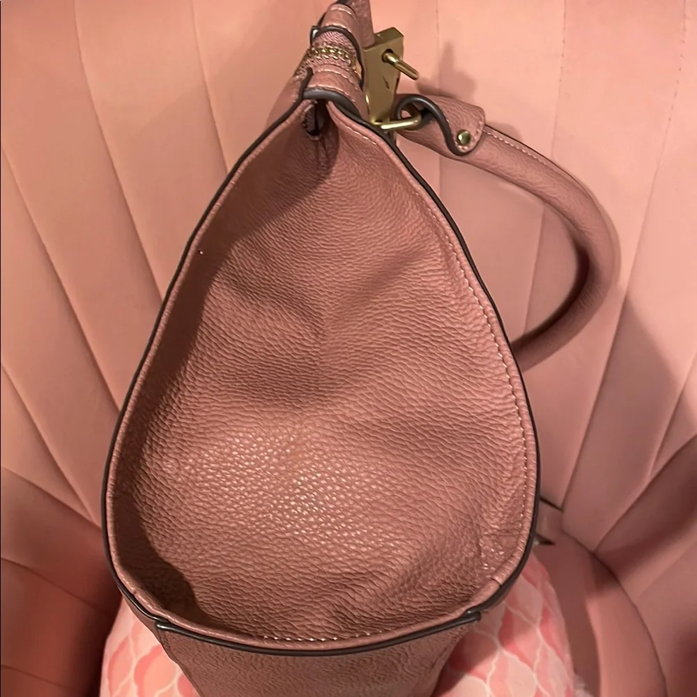 Foley + Corinna Dusty Rose Leather Satchel with Gold-Tone Hardware